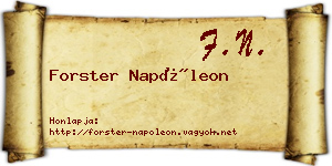 Forster Napóleon névjegykártya